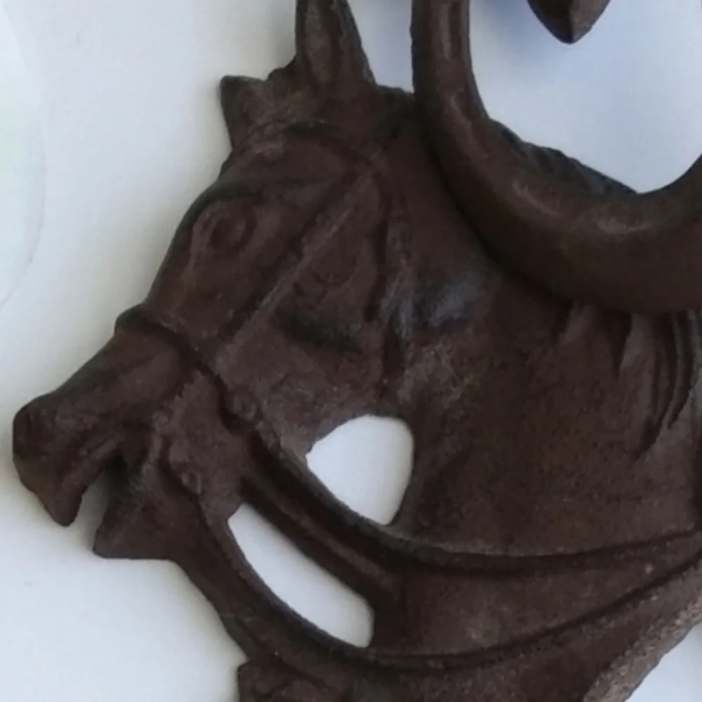 Retro Cast Iron Horse Head Hanger set of (2)
